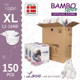 Bambo Nature Baby Diaper [Size 5 / 12-18kg] 25/pack, 6-packs